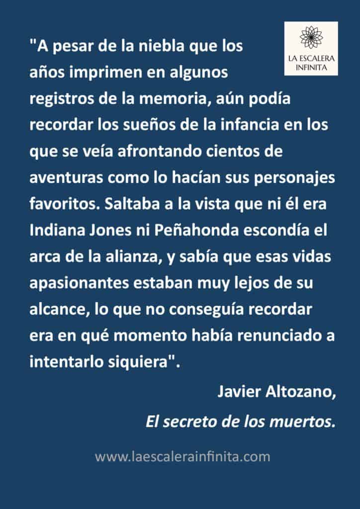 Cita de El secreto de los muertos. Javier Altozano.